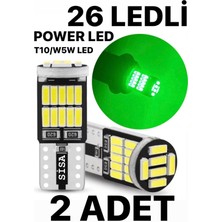 Sisa T10 LED 26 Ledli W5W Canbus Metal Ultra Power Yeşil Park Plaka Tavan Ampulü