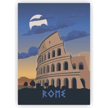 Zinbooz Rome Colosseum Roma Kolezyum Ahşap Poster 20 x 29  cm