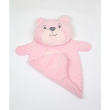 Nisan Kids Unisex Bebek Pembe Pamuklu Ayıcık Nakışlı Alt Açma Örtüsü