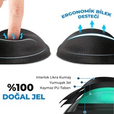 Boldy Silikon Jel Bilek Destekli Mouse Pad - Kaymaz Mouse Ped - Jel Mousepad - Silikon Fare Pedi Jel - Silikon Mousepad