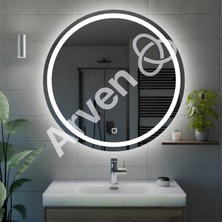 Arven Grup Dokunmatik Tuşlu LED Işıklı Yuvarlak Ayna Banyo Aynası Makyaj Aynası Dekoratif Ayna