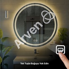 Arven Grup Buğu Önleyicili Dokunmatik LED Işıklı Yuvarlak Ayna Banyo Aynası Makyaj Aynası Dekoratif Ayna