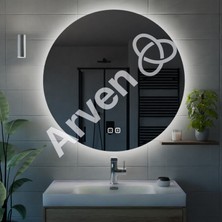 Arven Grup Buğu Önleyicili Dokunmatik LED Işıklı Yuvarlak Ayna Banyo Aynası Makyaj Aynası Dekoratif Ayna Kumlamasız