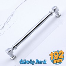 Badem10 Talas Metal Gümüş Krom Renk Kulp 192 mm Mobilya Çekmece Mutfak Dolabı Dolap Kulpları Kulb 19.2 cm