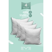 Eve Tekstil 4 Adet Diamant Plus Kare Kırlent Yıkanabilir Antialerjik Silikon Elyaf Yastık 40 x 40 cm  400 gr