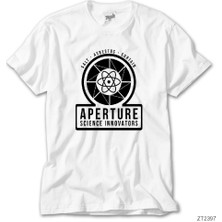 Z zepplin Portal 2 Aperture Beyaz Tişört