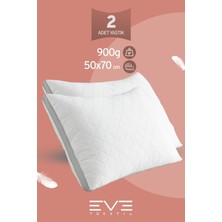 Eve Tekstil 2 Adet Klima x  Serisi Kılıflı Fermuarlı Klimali Antialerjik Silikon Elyaf Yastık 50 x 70 cm  900 gr