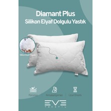 Eve Tekstil 10 Adet Diamant Plus Kılıflı Fermuarlı Yıkanabilir Antialerjik Silikon Elyaf YASTIK 50 x 70 cm  800 GR