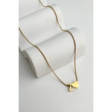 Modex Çelik Kalp Detaylı Z Harfi Kolye (45CM+5CM)