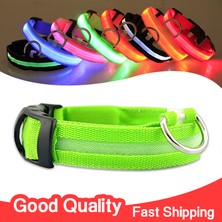 Huoxun Shop A Kırmızı Stil M Beden Köpekler Için 6 Renkli Naylon LED Pet Tasma Gece Güvenli Işıldayan Kedi Tasması Köpekler Luminöz Floresan Yaka Pet Malzemeleri (Yurt Dışından)
