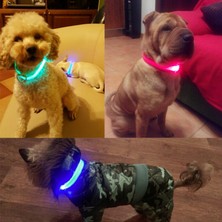 Huoxun Shop A Sarı Stil 41-52CM Köpekler Için LED Işık Yansıtıcı Gece Güvenlik Gece Işıklı Köpek Tasma Köpekler Luminöz Parlayan Yansıtıcı Tasma Yaka Perro. (Yurt Dışından)