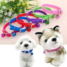 Huoxun Shop A Mor Tarzı 30CM Yeni Sevimli Sevimli 1*30CM Küçük Chihuahua Pug Teddy Için Zil ile Esnek Evcil Kedi Yavru Köpek Yaka Boyun Colları (Yurt Dışından)