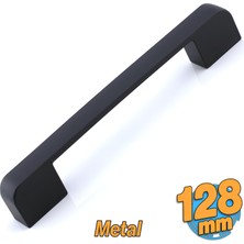 Badem10 Radus Siyah Metal Kulp 128 mm -12.8 cm Mobilya Çekmece Mutfak Dolabı Dolap Kulpları Kulbu Kulpu