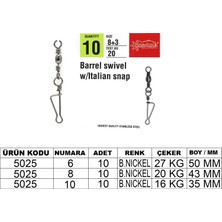 Captain 5025 Italyan Klips 10'lu Paket Black Nikel 10+2