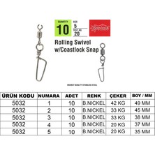 Captain 5032 Coastlock Klips 10'lu Paket Black Nikel 2