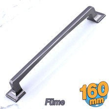 Badem10 Pelikan Füme Düz Metal Kulp Kulpu 160 mm Mobilya Çekmece Mutfak Dolabı Dolap Kulpları Kulbu
