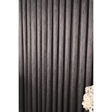 Taç Cam Kırığı Tül Perde, 1/3 Sık Pile Koyu Gri - 100 x 260 cm