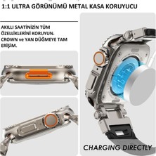 Alstrap Apple Watch 10 46MM Uyumlu 49MM Ultra Dönüştürücü Metal Kasa Koruyucu