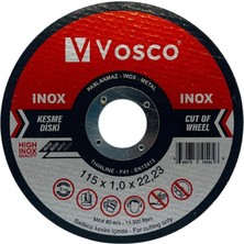 Vosco Pro Kesici Paslanmaz - Inox - Metal Kesme Diski 115 mm