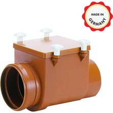 Dallmer DN150lik atık pis su çekvalfi - kanalizasyon rögar foseptik lağım geri tepme ve bodrum su baskını geri basma önleyici çekvalf, fare kemirmesine dayanıklı cekvalf çelik klapeli çalpara cekvalfi