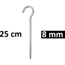 Çadır Tarp Kazığı 8mm 25CM Galvanizli 6 Adet