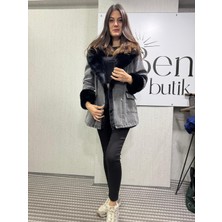Içi Kürklü Dışı Jeans Mont