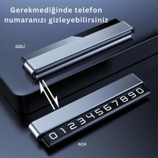 Polham Metal Premium Araç İçi Geçici Park için Telefon Numaratörü, Gizlenebilir Araç Numaratörü