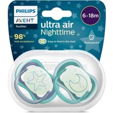 Philips Avent Ultra Air Gece Emziği 6-18 Ay, 2'li Paket, Erkek SCF376/13