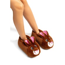 Twigy Nara Kadın Hayvanlı Panduf Kahverengi 36/41