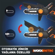 Worx WG325E 20 Volt 2.0 Ah Li-ion 12 cm Şarjlı Kömürsüz Zincirli Testere