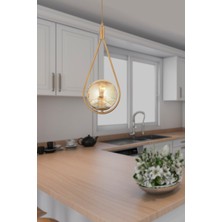 Damla Tekli Bal Glop Camlı Eskitme Avize