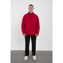 Rocqerx R-2448 Kapüşonlu Yarım Fermuar Detaylı Paraşüt Rüzgarlık&yağmurluk