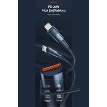 Toocki TQ-X08FL 1m 20W Hasırlı Type-C To Lightning Pd Hızlı Şarj Kablosu