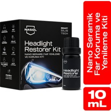 Nasiol Headlight Restorer Nano Seramik Far Yenileme ve Koruma Kiti-3 Yıl DAYANIM-10ML-FAR Temizleme