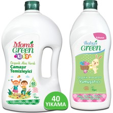 Mom's Green 2'li Set 1500 ml Çocuk Organik Çamaşır Temizleyici ve 750 ml Organik Bebek Yumuşatıcı