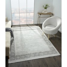 Karmen Halı Zenith ZN001A Gri Halı Antrasit Kenar Çerçeveli Modern Parlak Yumuşak Kadife Ince Antialerjik Salon