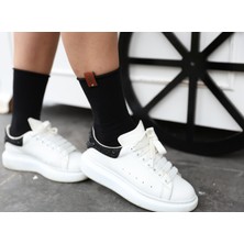 Solidsocks Kadın Soket Çorap Günlük Kullanım Bambu Roll Model Dikişsiz Burun Deri Etiket Detaylı (Siyah Renk)