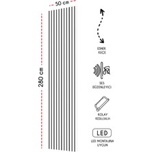 Freehome Mdf Ahşap Akustik Duvar Kaplama Lambri Paneli 50 x 280 cm - Beyaz