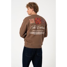 Sw Baskılı Kahverengi Şardonlu  Sweatshirt