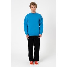 Sw Düz Mavi Şardonlu Sweatshirt