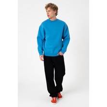 Sw Düz Mavi Şardonlu Sweatshirt