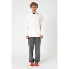 BLAYF Sw Kapüşonlu Beyaz Şardonlu Sweatshirt