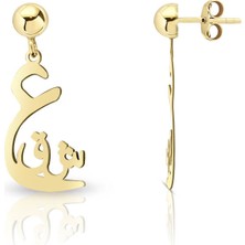 Lilarote Pırlanta Altın Dua Küpe