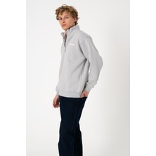 Sw Yarım Fermuar Taş Baskılı Şardonlu Sweatshirt