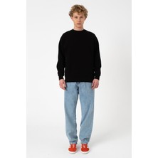 Sw Düz Siyah Şardonlu Sweatshirt
