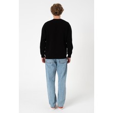 Sw Düz Siyah Şardonlu Sweatshirt