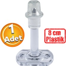 Badem10 Mobilya Kapı Arkası Kolu Stoperi Tamponu (Plastik Şeffaf 8 Cm) Stopu Durdurucusu