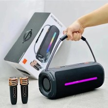 Çift Mikrofonlu Ses Bombası Rgb Işıklı Kablosuz Speaker Bluetooth Hoparlör Taşıma Ipli Kampta Tatilde Taşınabilir Hoparlör Ofis ve Ev Için USB ve Tf Kart Girişli Kablosuz Hoparlör CVR8000