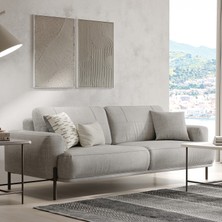 Enza Home Varena 3'lü Yataklı Koltuk - Açık Gri
