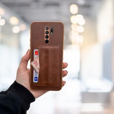 Toptan Bulurum Xiaomi Redmi 9 Kartlıklı Standlı Lüx Deri Kılıf